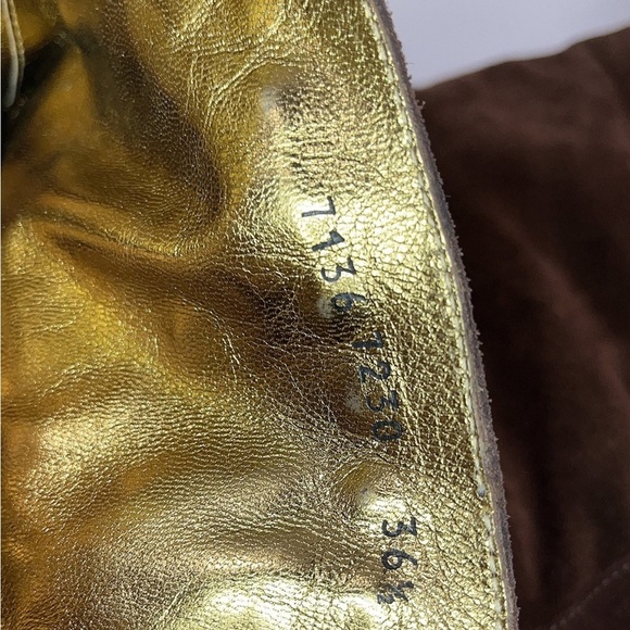 Dolce & Gabbana Vintage Suede Heel Boots Studded Square Toe Runway 2002 Y2K 36.5 - Picture 5 of 16